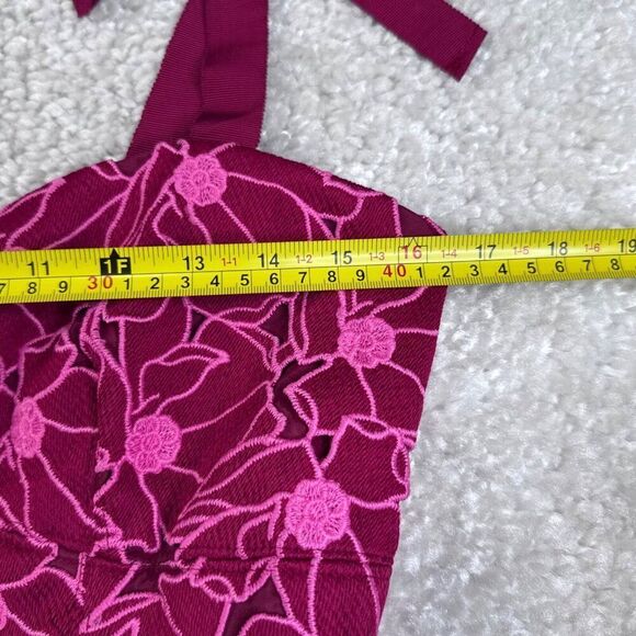 J. Crew Eyelet Midi Dress With Flounce Hem Red 6 - Picture 13 of 14